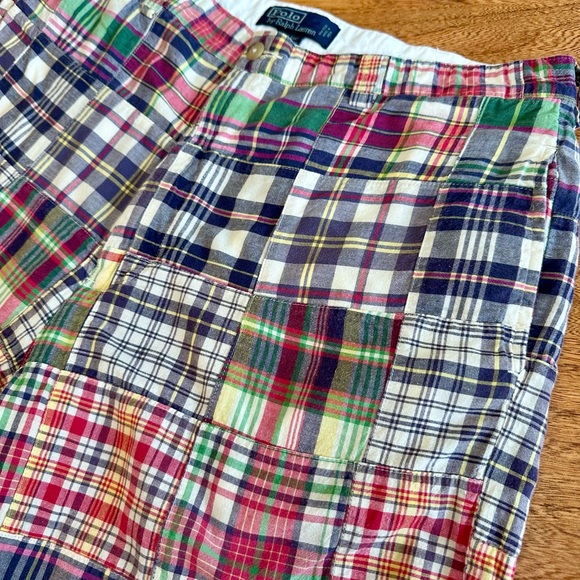 Vintage Madras Patchwork Polo Ralph Lauren Philip Pant | 90s / Y2K Preppy Chino - Picture 5 of 11